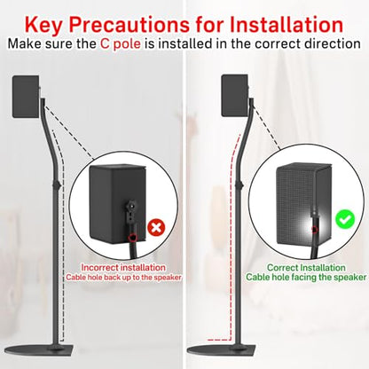 Speaker Stands for Vizio Speaker Stands Pair with Speaker Wall Mount - Floor Speaker Stand for Vizio Surround Sound Speaker Stands Height Adjustable for Vizio M512a-h6 M51ax-J6 Speaker Stand