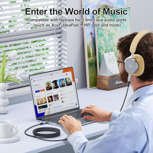 AUX Cable 10ft, 3.5mm Audio Cable Long Aux Cord Male to Male 10 Feet | 3.5mm to 3.5mm Auxiliary Headphone Stereo TRS 1/8 Jack Hi-Fi Sound for Car TV Laptop Smartphone Tablet Amplifiers Headsets - size: 10 Feet