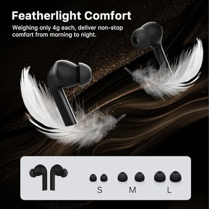 NOBIS Wireless Earbuds Bluetooth Headphones, Bluetooth 6.0, 30Hrs Playtime with LED Display Charging Case, Smart ENC Clear Calls, Dual Device Connection, Touch Control in-Ear for iPhone Android