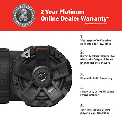BOSS Audio Systems ATVB6.5R ATV UTV Sound System, Amp and 6.5 Inch Speakers - style: 6.5" Speakers, Black, Rechargeable