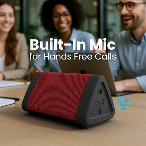 OontZ Angle 3 Gen 4 Portable Bluetooth Speaker, 12W, 24-Hour Playtime, Red | Compact 12W Bluetooth speaker with clear sound, 24-hour playtime, 100-ft range, IPX5 waterproof, AUX Input. - color: Red