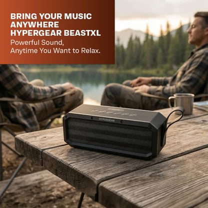 HyperGear BeastXL 30W Bluetooth Speaker - Wireless Portable Speaker with Loud Bass Stereo Sound, IPX6 Waterproof for Indoor/Outdoor Use with Built-in Mic