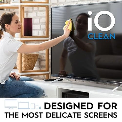 Screen Cleaner Spray (16oz - 473ml) – Large Cleaning Kit | for LCD LED OLED TV Smartphone, iPad, Laptop, Touchscreen, Computer Monitor, Electronic Devices 3 Cloths and 2 Nozzles - size: 16 Fl Oz + 3 Cloths