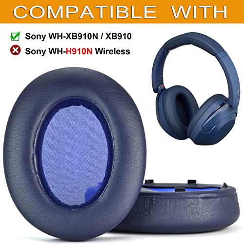 Defean Blue Earpads for Sony WH-XB910 XB910N(NO fit WH-H910N) | Replacement Ear Cushions for Sony WH-XB910 XB910N Headphones,High-Density Noise Cancelling Foam - color: Blue