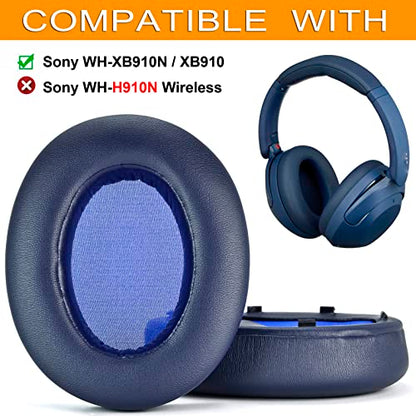Defean Blue Earpads for Sony WH-XB910 XB910N(NO fit WH-H910N) | Replacement Ear Cushions for Sony WH-XB910 XB910N Headphones,High-Density Noise Cancelling Foam - color: Blue