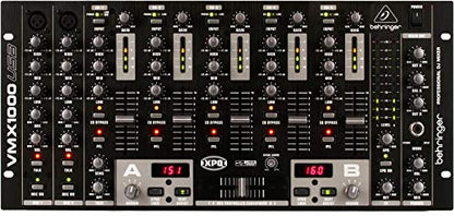 Behringer Pro Mixer VMX1000USB Professional 7-Channel Rack-Mount DJ Mixer with USB/Audio Interface, black