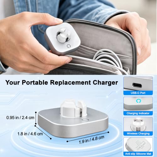 Fast Charger Compatible with Ou-ra Ring Gen 5, Size 6-12 | Replacement Charging Dock for Size 6/7/8/9/10/11/12, Portable Travel Charger with USB-C Cable (Not for Ring Gen 3/4)
