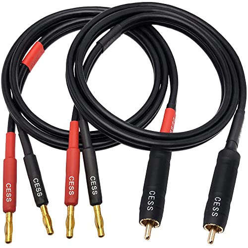 CNCESS RCA to Banana Plug Silicone Wire Speaker Cable (12AWG, 3 Feet) - size: 12AWG 3 Feet