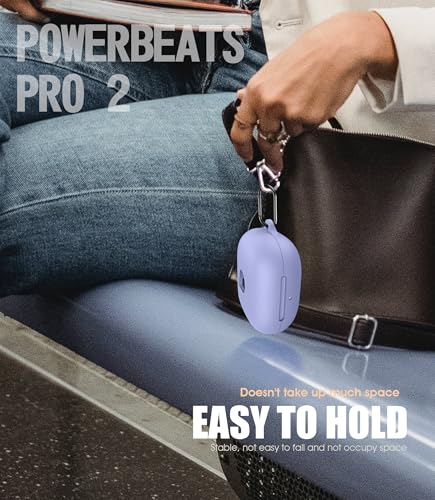 Cover for Beats Powerbeats Pro 2 Case (Hyper Purple) | with Cleaning Kit and Carabiner, Soft Silicone Shockproof Protective Case Cover for Powerbeats Pro 2 - color: Hyper Purple