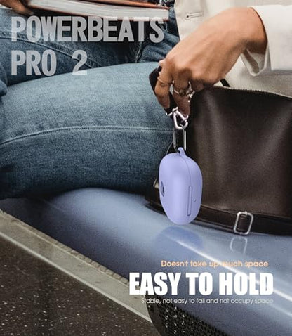 Cover for Beats Powerbeats Pro 2 Case (Hyper Purple) | with Cleaning Kit and Carabiner, Soft Silicone Shockproof Protective Case Cover for Powerbeats Pro 2 - color: Hyper Purple