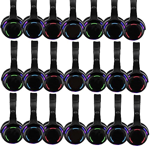 Professional Silent Disco LED Wireless Headphones and RF LED Silent Disco Earphones for iPod MP3 DJ Music Pary Club (30 led Headphone + 3 Transmitter) - color: 30 led headphone + 3 transmitter