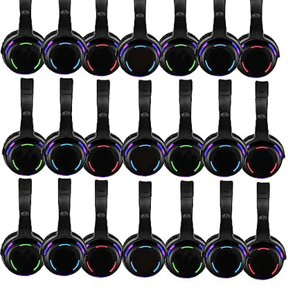 Professional Silent Disco LED Wireless Headphones and RF LED Silent Disco Earphones for iPod MP3 DJ Music Pary Club (30 led Headphone + 3 Transmitter) - color: 30 led headphone + 3 transmitter