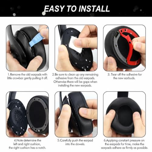 GEVO Earpads Replacement for Beats Studio 2/Studio 3 Wired & Wireless Headphones, Ear Pads Cushion for Beats Studio 2/Studio 3 with High-Density Noise Isolation Memory Foam (Black) - color: Black
