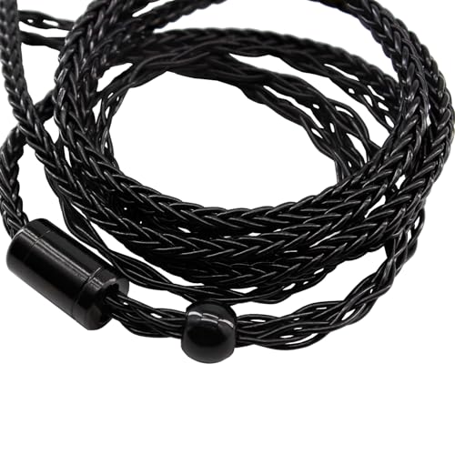 Youkamoo MMCX IEM Cable 3.5mm Silver Plated Copper Earphone Upgrade Cord Compatible with Shure SE215 SE425 UE900 Moondrop Aria Tin T2 T3 BGVP 1.2m 4ft Black - color: Black