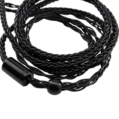 Youkamoo MMCX IEM Cable 4.4mm Balanced Silver Plated Copper Earphone Upgrade Cord Compatible with Shure SE215 SE425 UE900 Moondrop Aria Tin T2 T3 BGVP 1.2m 4ft Black - color: Black