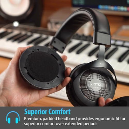 JOYO Wired Studio Monitor Headphones Semi-Open 50mm Drivers Over-Ear | Flat 15Hz-28kHz Response, 3.5mm and 6.35mm Adapter for home studio, mixing (JMH-03) - color: Natural, style: Professional Monitor