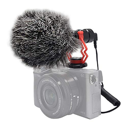 VM-M03 Metal Shotgun Video Microphone Compact On-Camera Cardioid Directional Condenser Mini Recording Mic with Deadcat Windscreen for Smartphone DSLR Cameras and Camcorders Mac Tablet