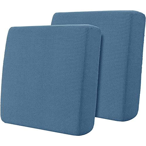 Hokway Stretch Couch Cushion Slipcovers Reversible Cushion Replacement Slipcovers Sofa Cushion Covers(Blue, 2 Pieces) - color: Blue, size: Small (2 Pieces)