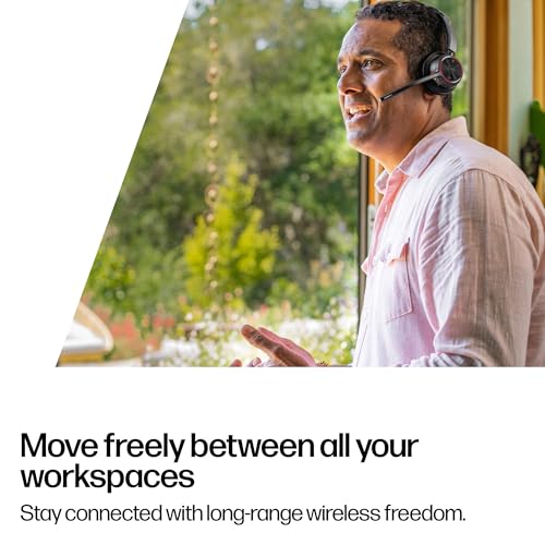 Poly Voyager 4320 UC Wireless Headset & Charge Stand - Noise-Canceling Wireless Headphones with Mic - Connect to PC via USB-C to USB-A Adapter, Cell Phone via Bluetooth, Microsoft Teams Certified - style: Headset + Charge Stand, Teams Version