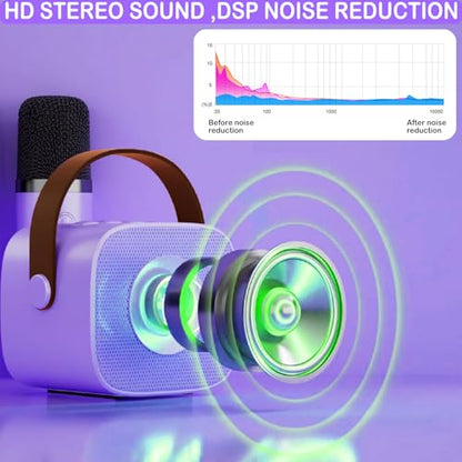 Mini Karaoke Machine for Kids & Adult, 4-12 Years Old Girls Christmas Birthday Gift, Karaoke Toys Gifts for Girls Ages 4, 5, 6, 7, 8, 9, 10, 12 +Year Old Birthday Party Light Purple - color: Light Purple