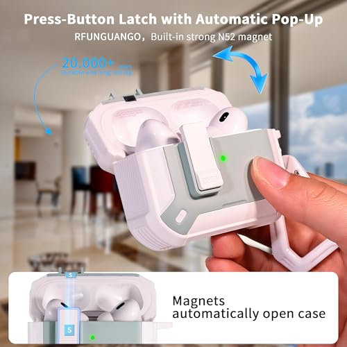 RFUNGUANGO for AirPods Pro 2 Case, White Green - color: FK-White Mint Green, size: AirPods Pro 2 Case