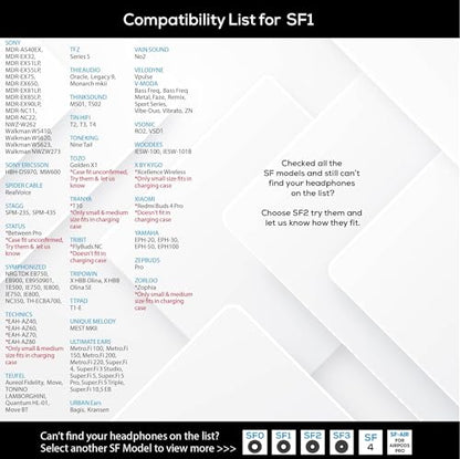 SF1 Small - Memory Foam Earbud Tips - 10 Pairs - Black | For Earbuds with Speaker Diameter 5.8-6.5mm, One Pair Lasts up to 4 weeks - size: Small - SF1