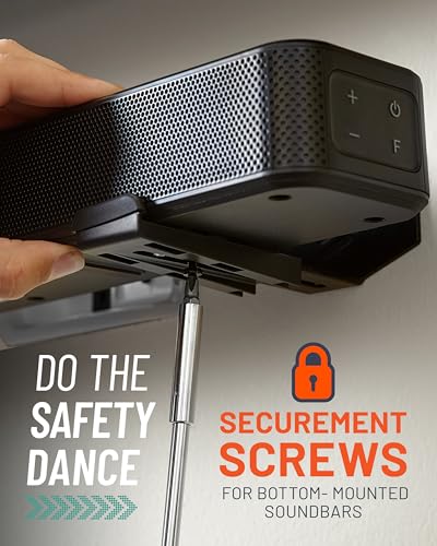ECHOGEAR Soundbar Wall Mount for Speakers up to 20lbs, 3” Depth Adjustment | Universal soundbar mount installs to drywall or wood studs w/ all hardware included, bottom & rear mounted speaker compatible