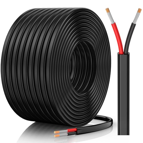 CONEPY 16게이지 와이어, 16 AWG 2 컨덕터 자동차 와이어, 16/2 케이블, 15.2m(50피트) | 무산소 주석 도금 구리 16 AWG 와이어, 자동차, 해양, 태양열, RV, 조명용 PVC 절연 유연한 12V 전기 와이어 - size: 50피트, style: 16AWG