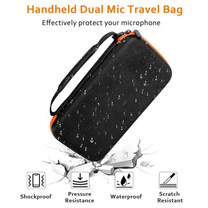 Wireless Microphone Case Compatible with J-B-L wireless Two Mic System, Partybox Mic Portable Storage Bag for Singing Karaoke, Handheld Mic Carrying Case for Receiver, Battery, Adapter(Box Only)