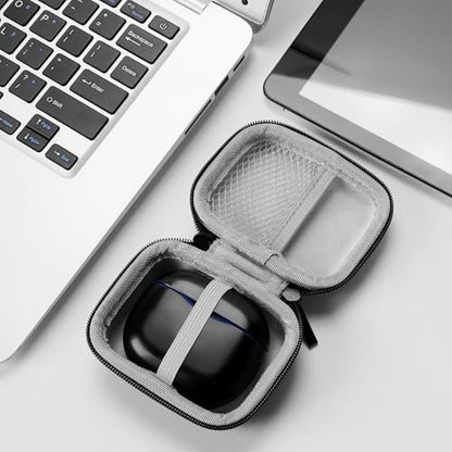 Geekria Shield Earbuds Case Compatible with JBL Tour Pro 3, Sense Lite, Wave Buds True Wireless Earbuds, Replacement Hard Shell Travel Carrying Bag with Carabiner Clip (Dark Grey)