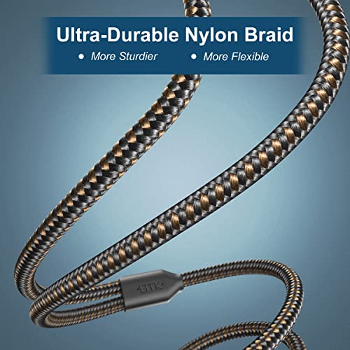 EMK 3.5mm to 2RCA Cable 24K Gold-Plated Nylon Braided RCA to Auxiliary Stereo Audio Headphone Male to Male 1/8 to RCA Cord for Tablet,Subwoofer,Home Theater,DVD Speaker,MP3/MP4,Player 10ft/3m - size: 10ft/3m, style: 3.5MM to 2RCA