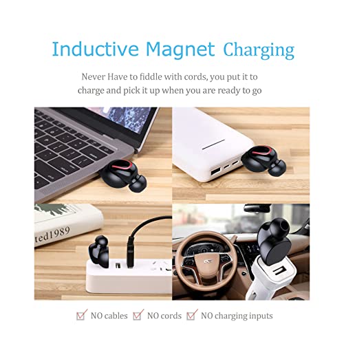 Mini Bluetooth Single Earbud Small Wireless Invisible Headphones，Single Earphone with 6 Hour Playtime for iPhone and Android Smart Phones PC TV Audiobook