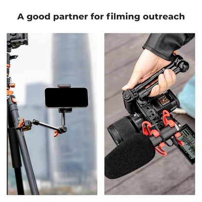 K&F CONCEPT 9.8" Magic Arm, 1/4" Screw Camera Mount Arm 360° Ball Heads | for DSLRs, Monitor, Flash, LED Light, Microphone, Camera Cage, Action Camera, MS32 - style: 9.8" Arm