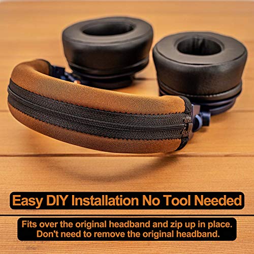 Replacement Headband Cover Compatible ATH M50X M50 M40X M40 M30X M20X Headphones (Brown) - color: Brown