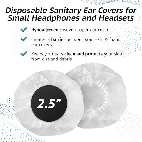 SuperEar Headphone Covers - Disposable Headset Ear Covers - 50 Pair (2.5")