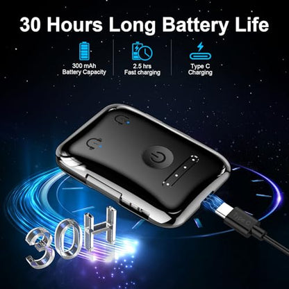 Premium Bluetooth 5.4 Airplane Audio Adapter, 30Hrs Playtime, aptX Adaptive & HD Audio Transmitter for AirPods/Bose, Supports 2 Headphones for Travel Flight & TV - color: Black