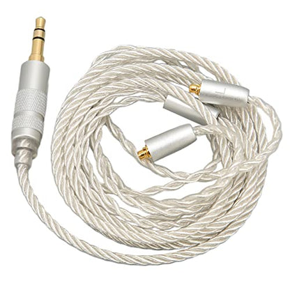 Replacement Earphone Cable, Silver Plated Copper HiFi 4 Core MMCX to 3.5mm Sound Jack, Upgrade Headphone Wire with Noise Reduction for SE215 SE315 SE425 SE535 SE846,