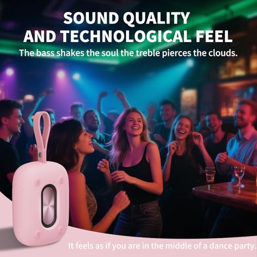 Waterproof Shower Bluetooth Speaker, Durable & Portable with Clear Sound, Ideal for Shower, Pool, Beach & Kayaking, BT 5.3 –Pink - color: Pink