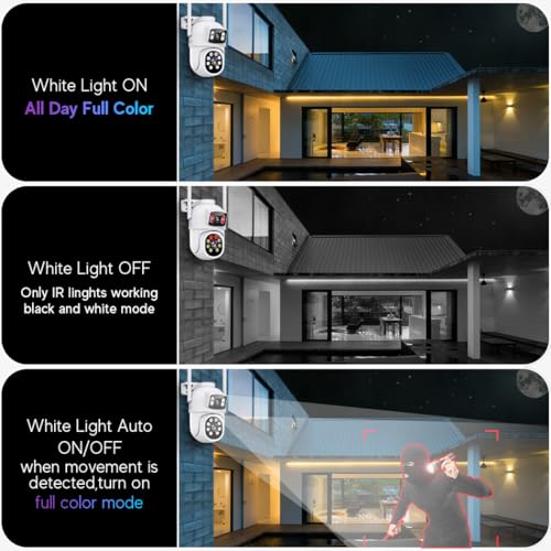 MOVOLS Wireless Security Camera System 5G/2.4G WiFi 4pcs 4MP+4MP Dual Lens Camera System,2K HD PTZ Dome Cameras System with Color Night Version, Motion Detection,1TB HDD, 16CH - style: 4 x Dual Cameras Kit 1TB 16CH White
