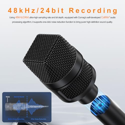 COMICA Revo S Wireless Handheld Microphone for iPhone, USB C Interview Microphone, 48kHz/24bit Audio Recording, 15H Battery, Smartphone Mic for Content Creator, Reporter, Podcast, Street Interview