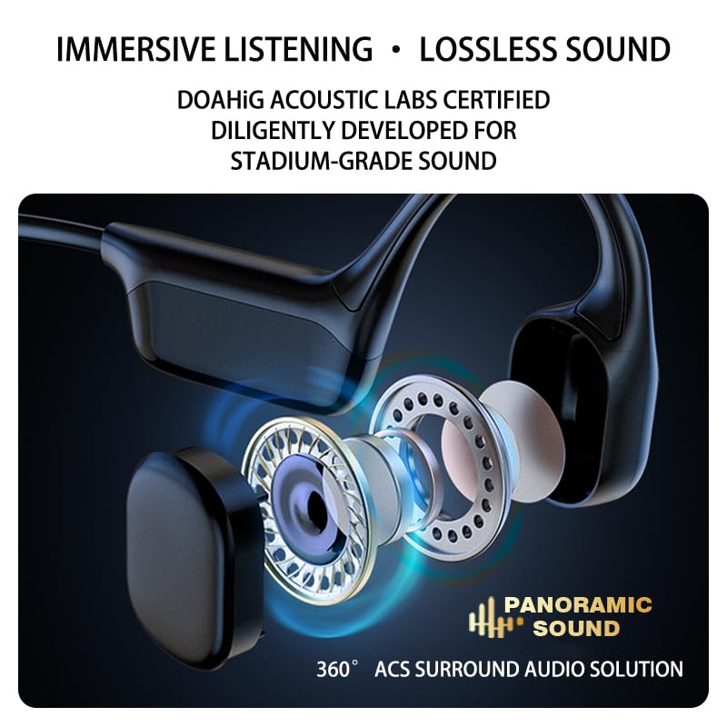 Swimming Headphones Bone Conduction Open Ear Headset MP3 Player Built-in 32G Memory IP68 Underwater Waterproof Stereo Bluetooth Earphone LED Screen for Driving Bicycling Running Skiing-S10 White - color: Swim Headphone X6 White