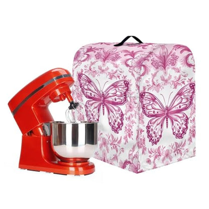 Stand Mixer Dust Cover, Stand Mixer Cover with Multi Pockets for Women Fashion Printed Coffee Maker Dust Cover Stand Mixer Protective Cover Pink Butterfly - color: Pink Butterfly, size: S