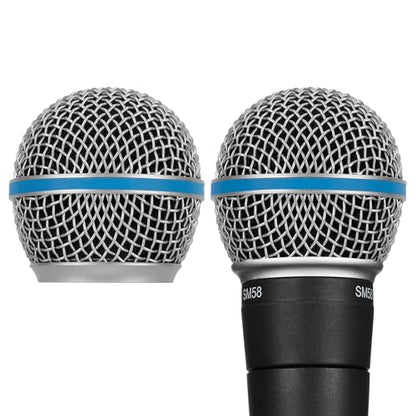 GEEKRIA for Creators Replacement Mic Grille Compatible with Shure BETA 58A, SV100, Metal Mesh Ball Head Cover, Microphone Mesh Replacement, Silver, 2-Pack - color: Silver