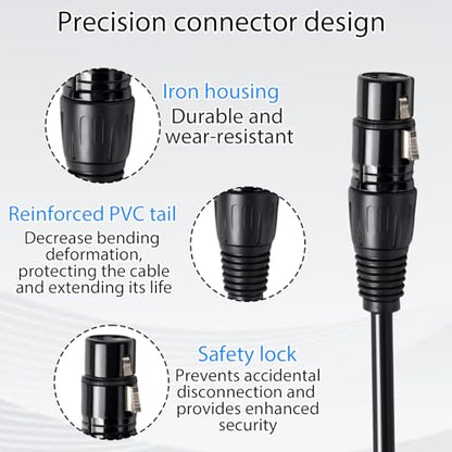 2pcs Right Angle XLR Cable, Adjustable-Angle Male to Straight Female 90 Degree XLR Adapter Connector for Sound Equipment Mixers recorders Accessories(Black, 1ft/30cm)