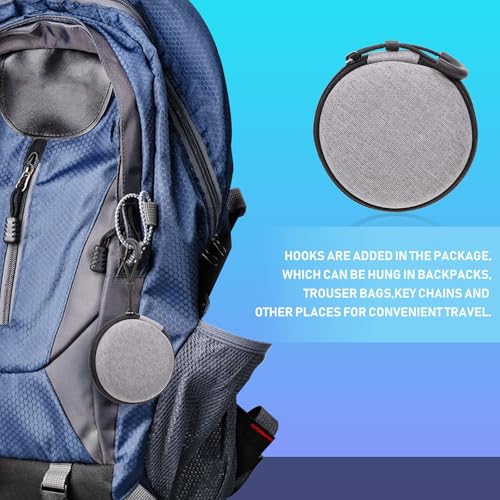 Portable Earphone Bag and Data Cable Carrying Case for Wired Earbuds, Rounded Nylon Storage Pouch with Zipper, Gray Travel Key and Coin Organizer for Electronics