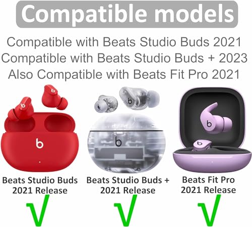 Replacement Memory Foam Compatible with Beats Fit Pro/Studio Buds + Ear Tips, 6 Pairs S/M/L Cancel Noise Fit in Case Comfortable No Silicone Pain for Beat Fit Pro/Studio Buds - Foam Gray