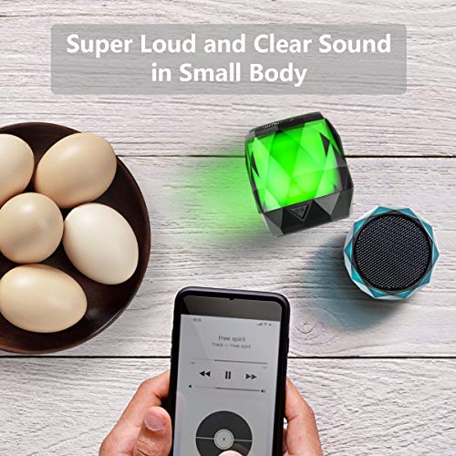 LFS Portable Mini Bluetooth Speaker with 7 Color Lights, TWS Stereo Pairing | Wireless Waterproof Speaker Magnetic, 8 Hours Playtime, Built-in microphone, Small Speaker for Shower, Home, Outdoor, Travel