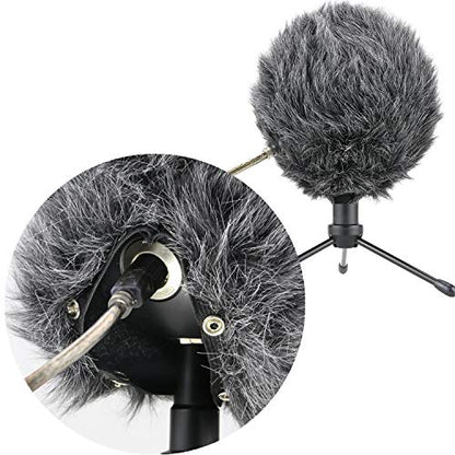 SUNMON Deadcat Mic Windshield Fur Filter for Blue Snowball iCE Condenser Microphone - Outdoor Mic Windscreen Wind Muff (Grey)