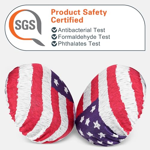 Geekria 2 Pairs Flex Fabric Headphones Ear Covers - Product Safety Certified - Washable & Stretchable Earcup Protectors for Over-Ear Headsets, Sweat Pads for Gym (M/America Flag Pattern) - color: America Flag