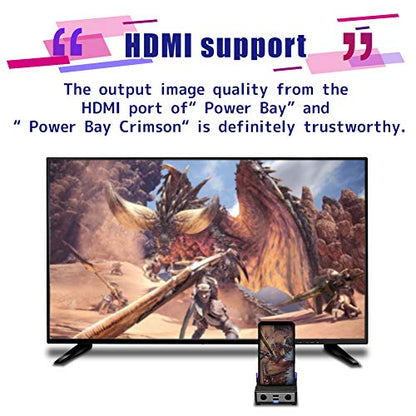 Brook Power Bay - Portable and Fast Charging Dock Stand, Docking Station for NS, Compatible with NS and Gamecube Controllers, Support HDMI Out Put and Two Bluetooth Headsets